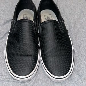 Euc Vans Slip On Black Leather